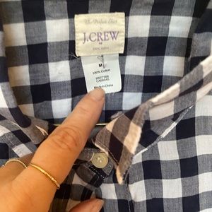 Jcrew navy gingham shirt